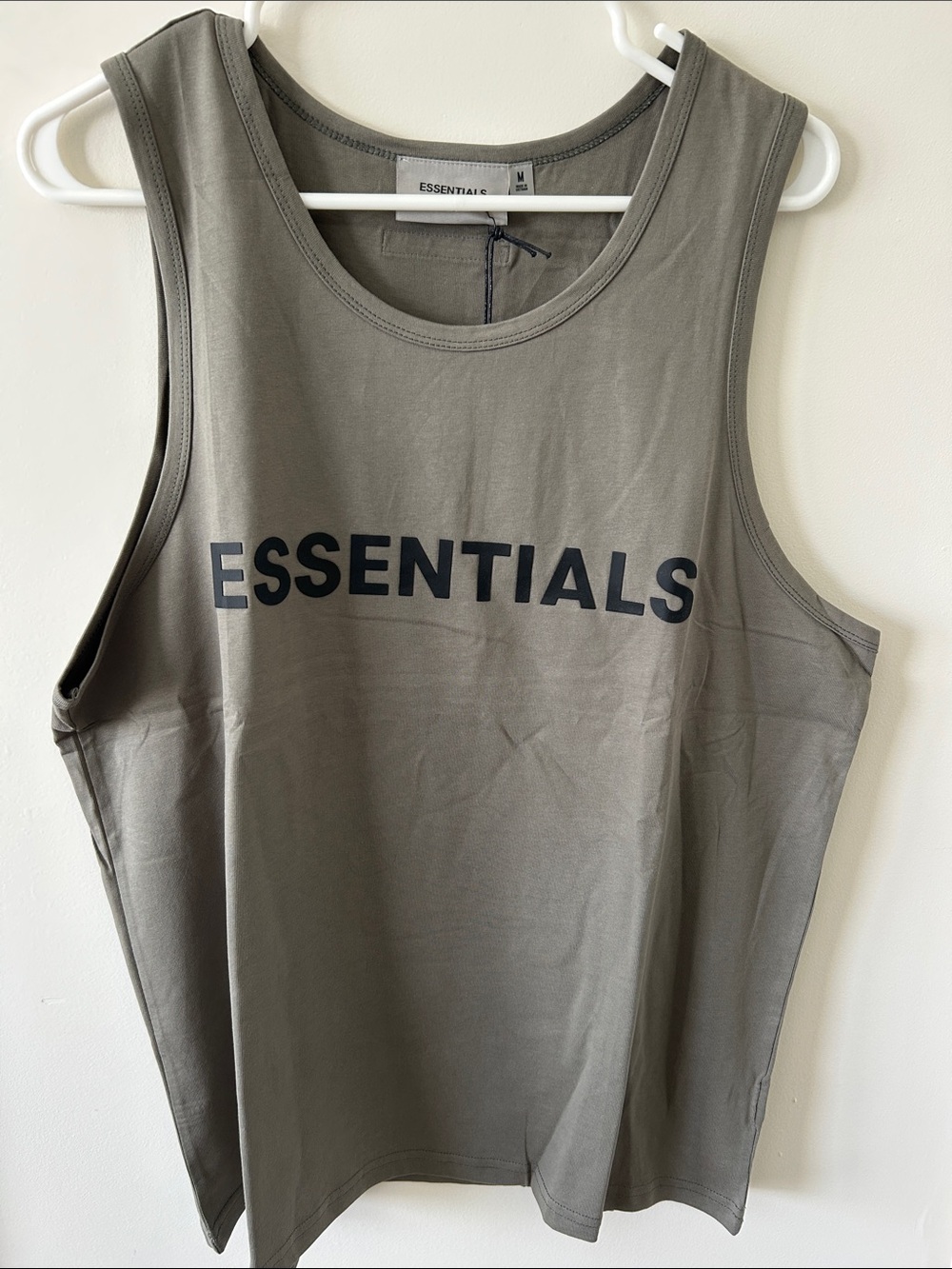 ESSENTIALS Olive Green Logo Tank